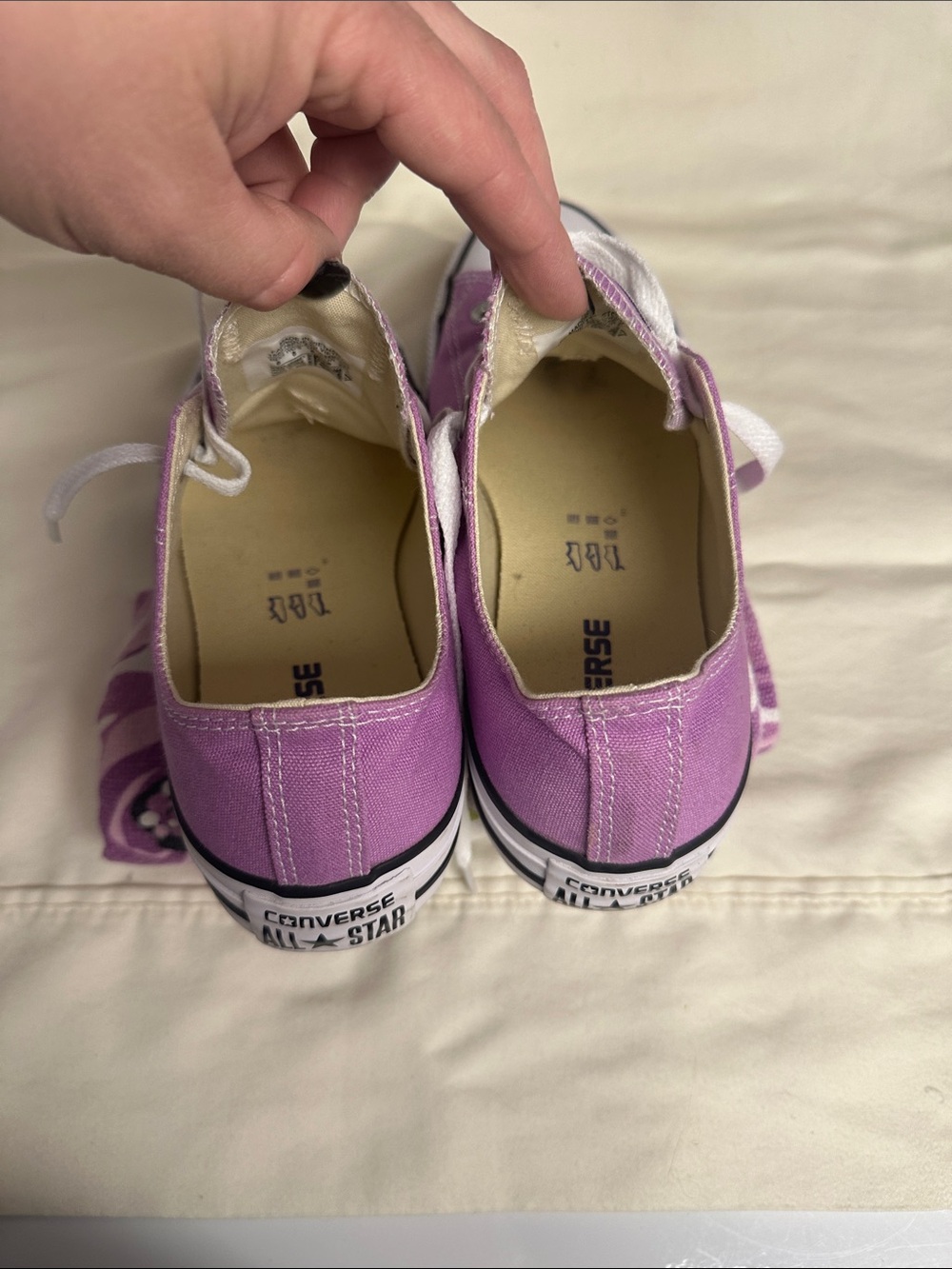 Converse Low Top Sneakers - Lavender Purple with White - Picture 6 of 7